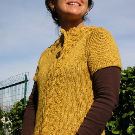 I Top-down dei Corsi Avanzati in Knit-House:<br />
<br />
Rosamund's Cardigan, fatto da ninalou in Madil Loden.<br />
