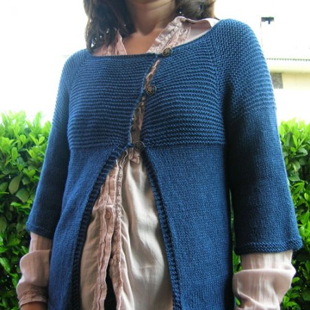 I Top-down dei Corsi Avanzati in Knit-House:<br />
<br />
Garter Stitch Swingy Sweater, fatto da ninalou in Grignasco Mousse.<br />
