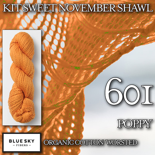 km277 Kit Sweet November Shawl K-601 : Blue Sky Fibers