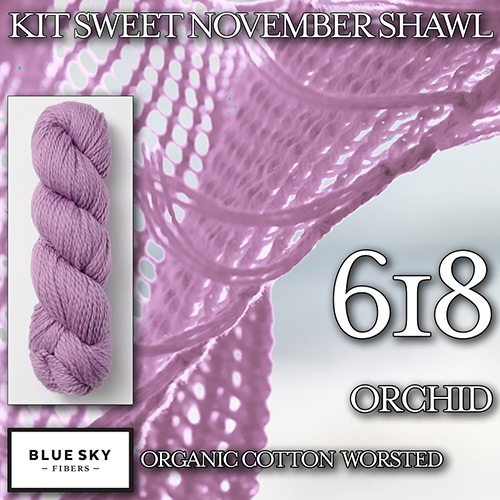 km277 Kit Sweet November Shawl K-618 : Blue Sky Fibers