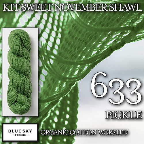 km277 Kit Sweet November Shawl K-633 : Blue Sky Fibers