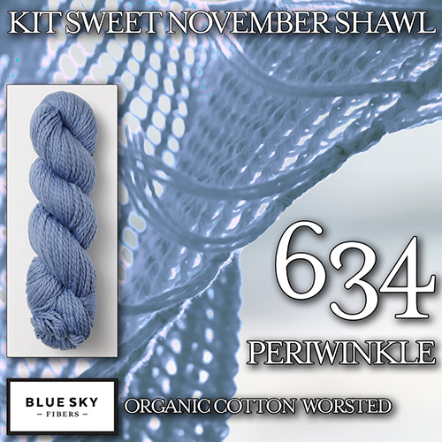 km277 Kit Sweet November Shawl K-634 : Blue Sky Fibers