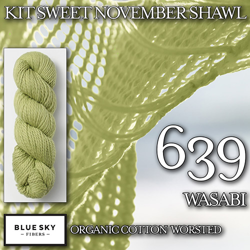 km277 Kit Sweet November Shawl K-639 : Blue Sky Fibers