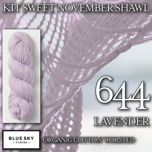 km277 Kit Sweet November Shawl K-644 : Blue Sky Fibers