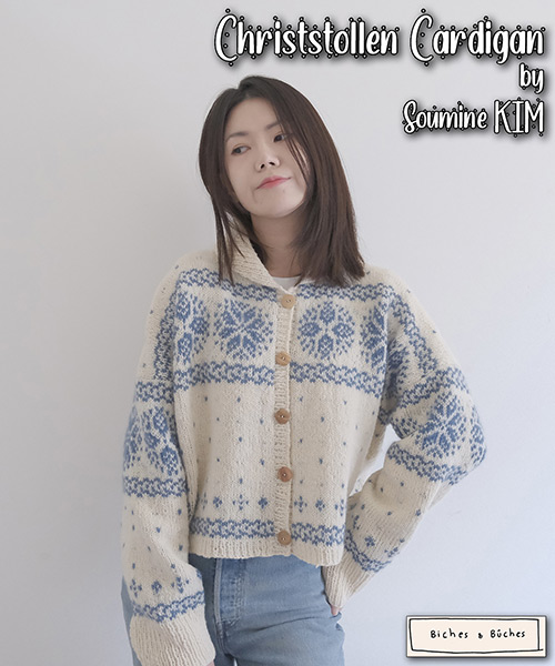 km311 Pattern Christstollen Cardigan by Soumine KIM