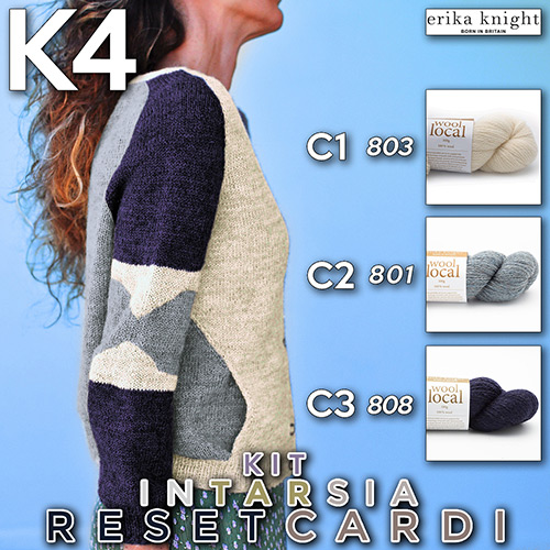km312 Kit Intarsia ResetCardi : Erika Knight