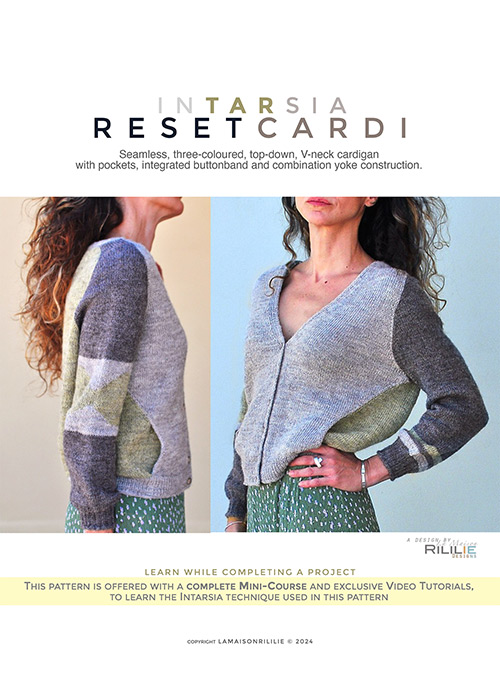 km312 Pattern Intarsia ResetCardi by Rililie