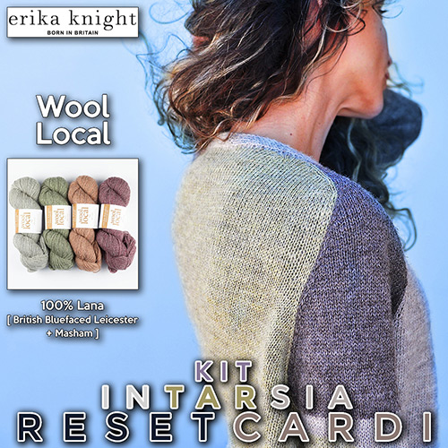 km312 Kit Intarsia ResetCardi : Erika Knight
