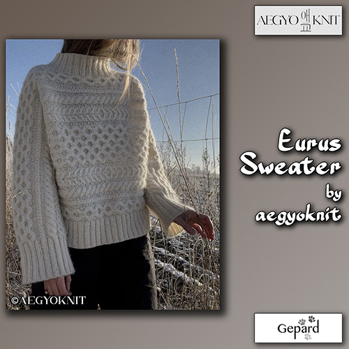 km336 Pattern Eurus Sweater by aegyoknit with Gepard 