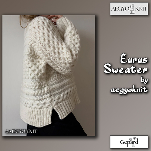 km336 Pattern Eurus Sweater by aegyoknit with Gepard 