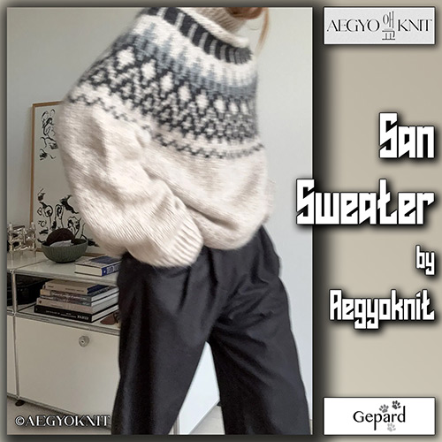 km338 Pattern San Sweater by aegyoknit with Gepard 