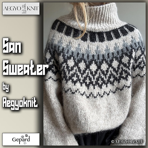 km338 Pattern San Sweater by aegyoknit with Gepard 