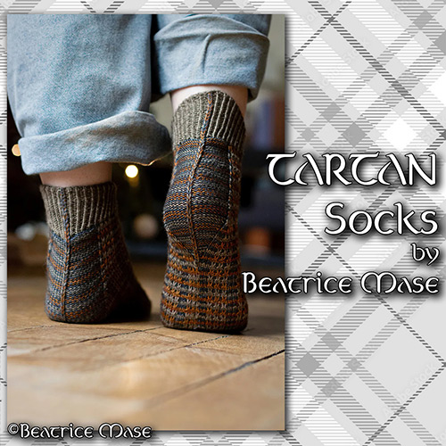 km368 Pattern TARTAN Socks by Beatrice Mase