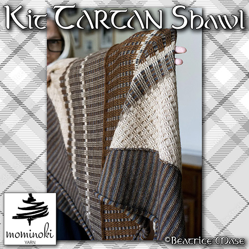 km368 Kit TARTAN Shawl with Mominoki - Taglie