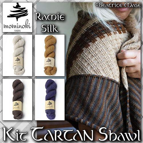 km368 Kit TARTAN Shawl : Mominoki