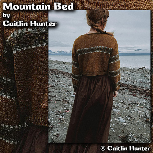 km376 Pattern Mountain Bed by Caitlin Hunter with Lichen and Lace