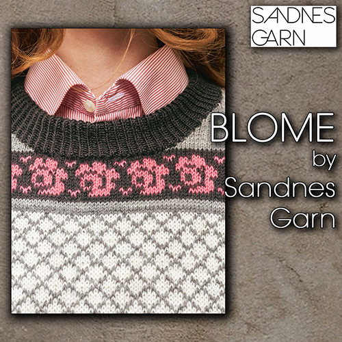 km378 Pattern Blome Damegenser by Sandnes Garn