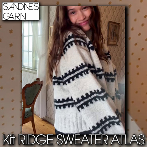 km380 Kit Ridge Sweater Atlas with Sandnes Garn - Taglie
