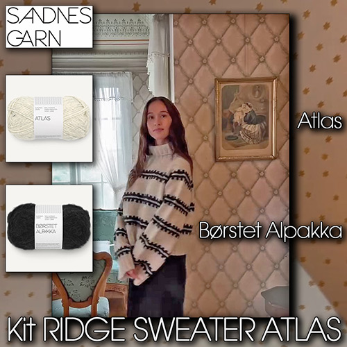 km380 Kit Ridge Sweater Atlas : Sandnes Garn