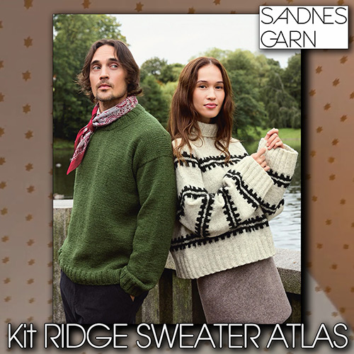 km380 Kit Ridge Sweater Atlas with Sandnes Garn