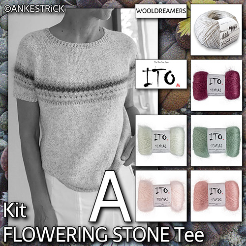 km392 Kit Flowering Stone Tee : WoolDreamers + ITO Yarn km392 Kit Flowering Stone Tee : WoolDreamers + ITO Yarn