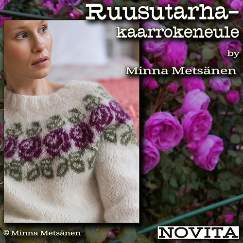km398 Pattern Ruusutarha-kaarrokeneule by Minna Metsänen