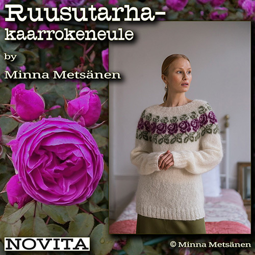 km398 Pattern Ruusutarha-kaarrokeneule by Minna Metsänen