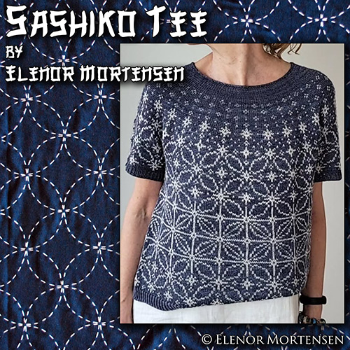 km400 Pattern Sashiko Tee by Elenor Mortensen with Pascuali