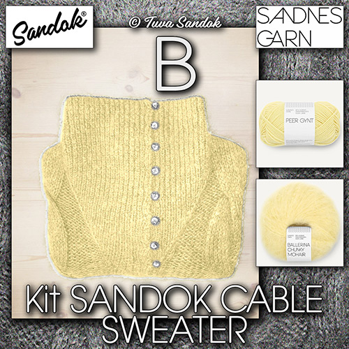 km402 Kit Sandok Cable Sweater B with Sandnes Garn