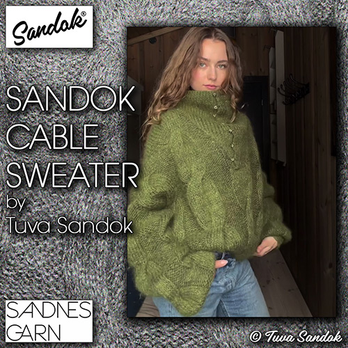 km402 Pattern Sandok Cable Sweater by Tuva Sandok