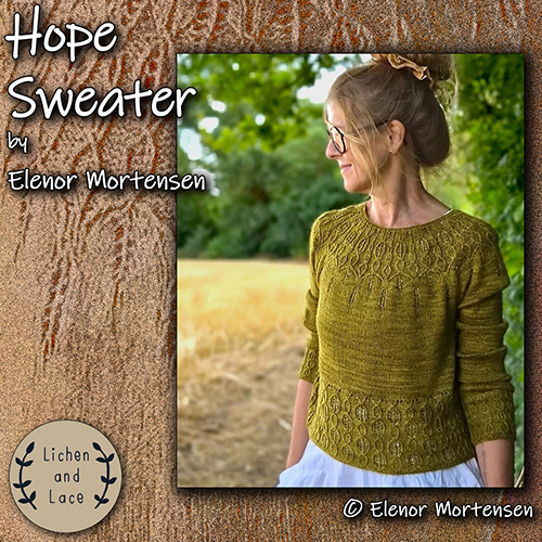 km415 Pattern Hope Sweater by Elenor Mortensen : Lichen and Lace