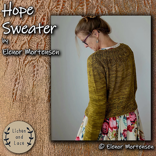 km415 Pattern Hope Sweater by Elenor Mortensen : Lichen and Lace